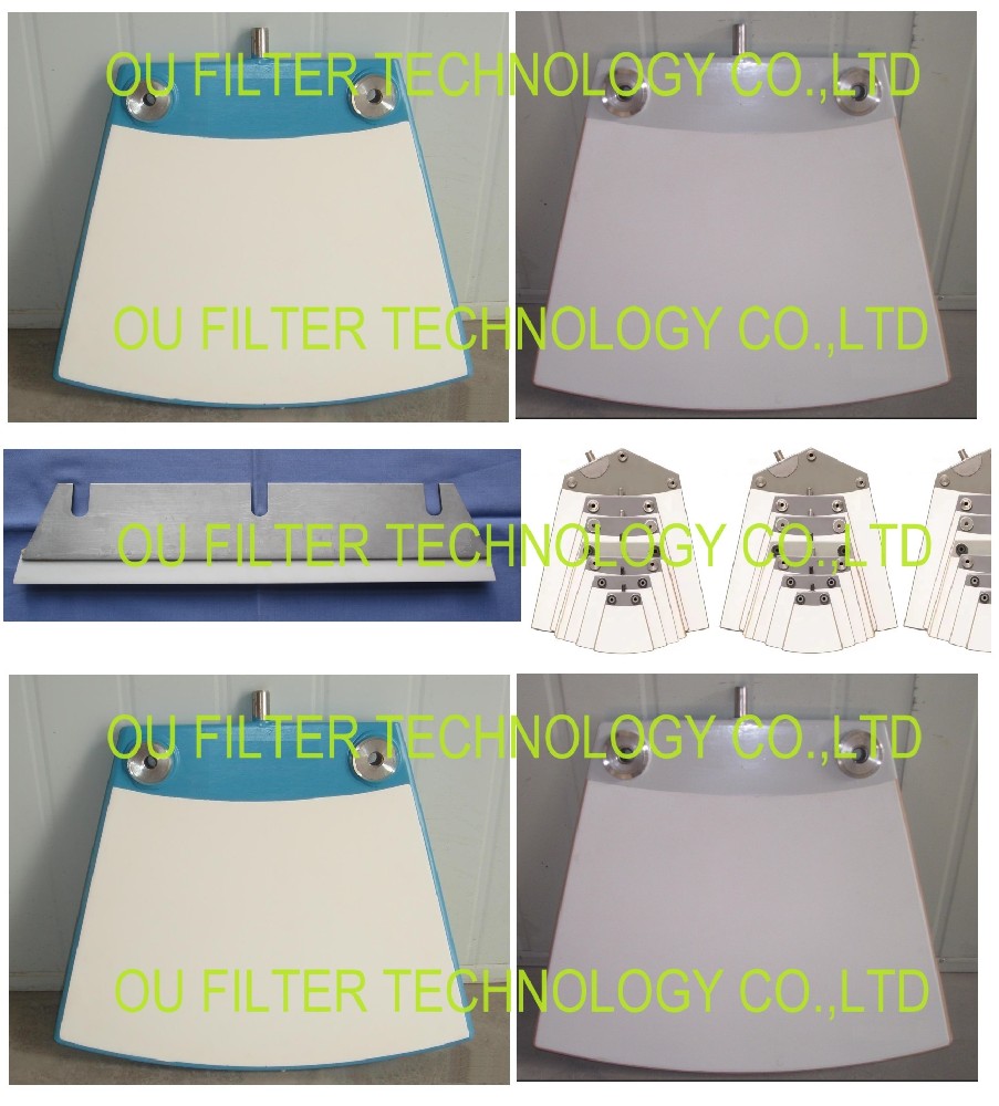 Ceramic filter plate and scrapper